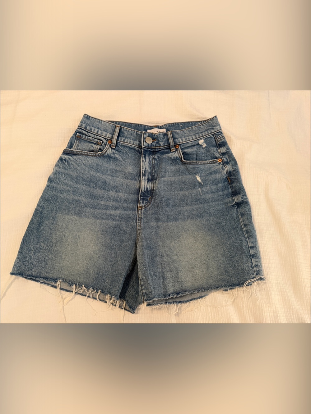 LOFT Light Blue Distressed Denim Shorts
